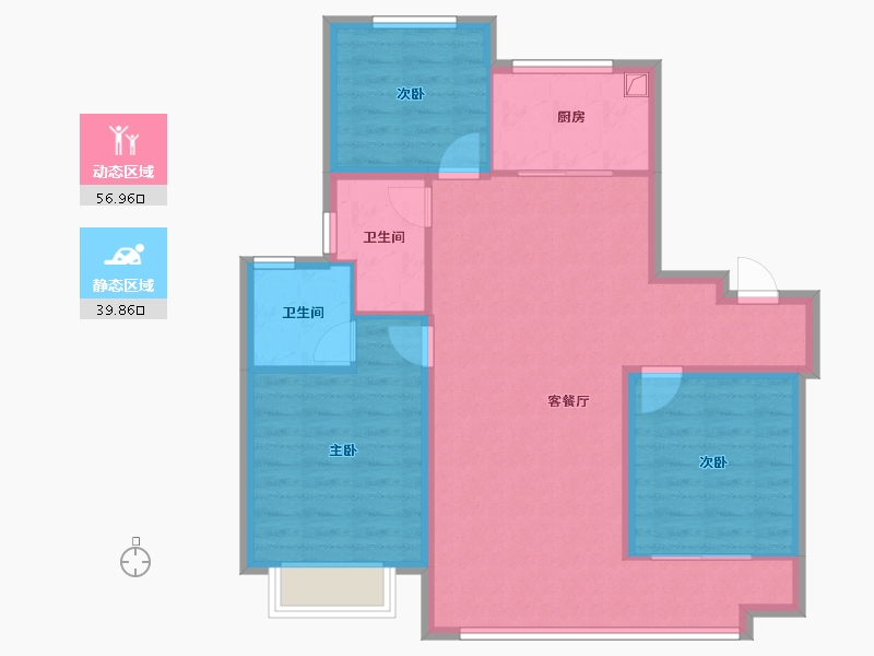 河北省-邯郸市-天正君悦府三期-87.21-户型库-动静分区