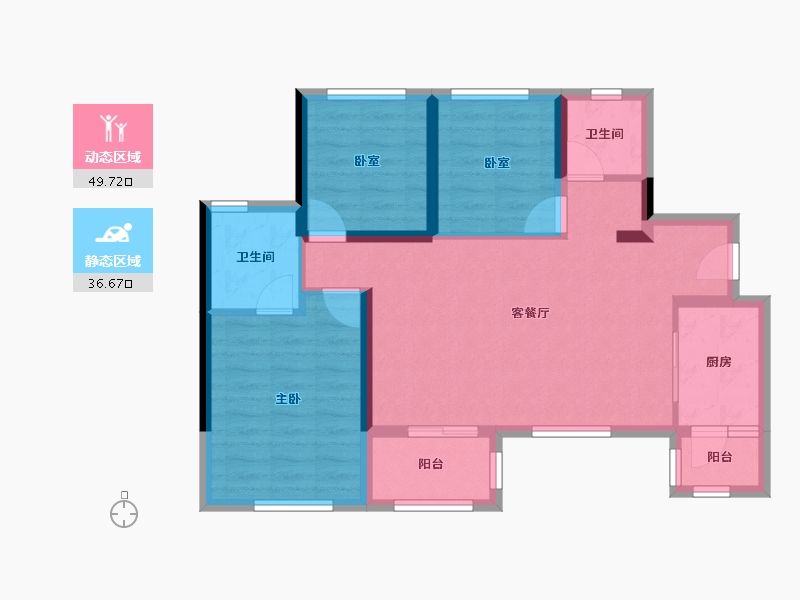 四川省-南充市-科兴印月湾-76.00-户型库-动静分区