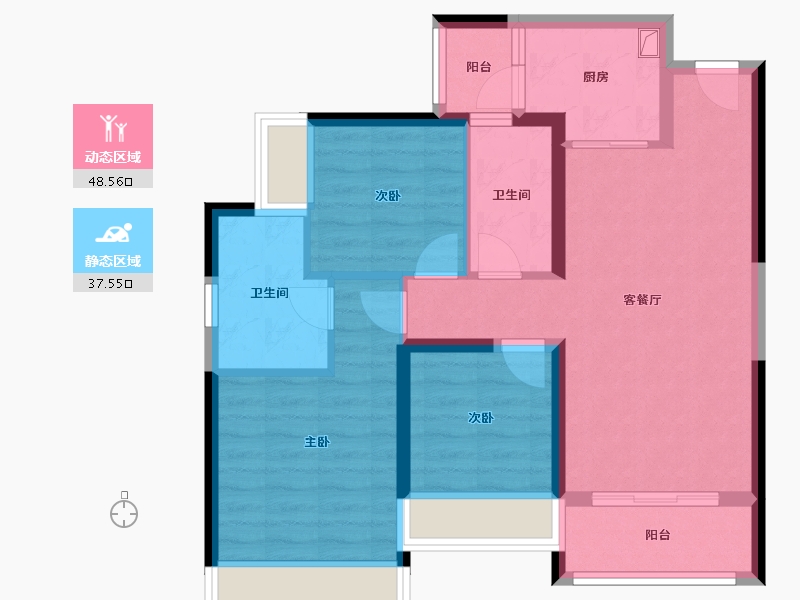 广东省-深圳市-盛龙时代-76.00-户型库-动静分区