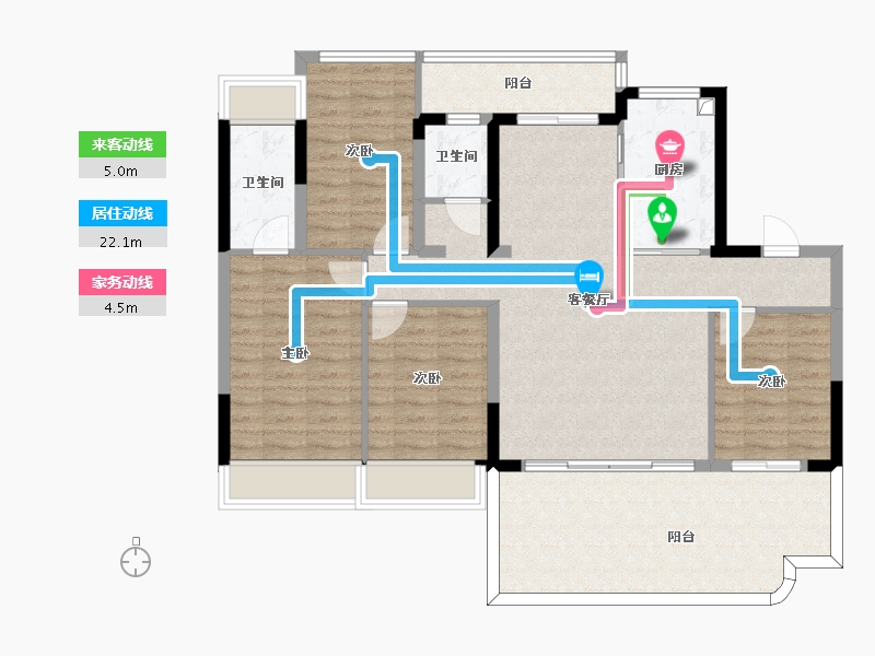 江苏省-苏州市-龙湖苏州未来御湖境-114.89-户型库-动静线