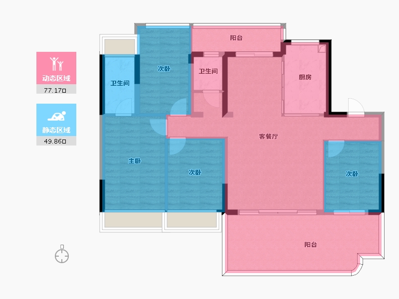 江苏省-苏州市-龙湖苏州未来御湖境-114.89-户型库-动静分区