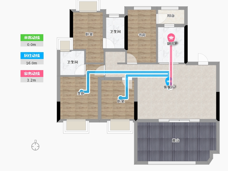 江苏省-苏州市-龙湖苏州未来御湖境-99.89-户型库-动静线