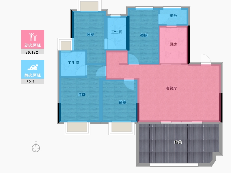 江苏省-苏州市-龙湖苏州未来御湖境-99.89-户型库-动静分区