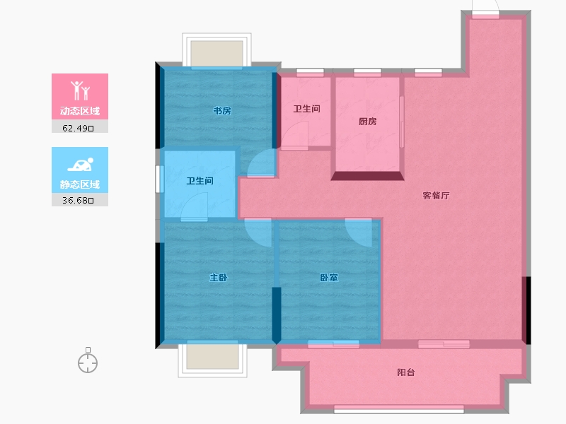 湖北省-十堰市-福山玺樾-89.47-户型库-动静分区