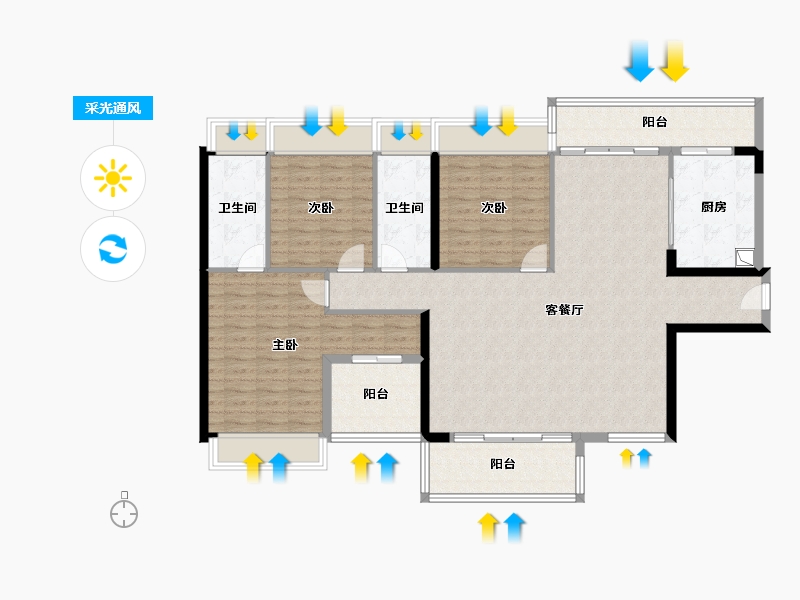 广东省-深圳市-京基璟誉府-135.64-户型库-采光通风