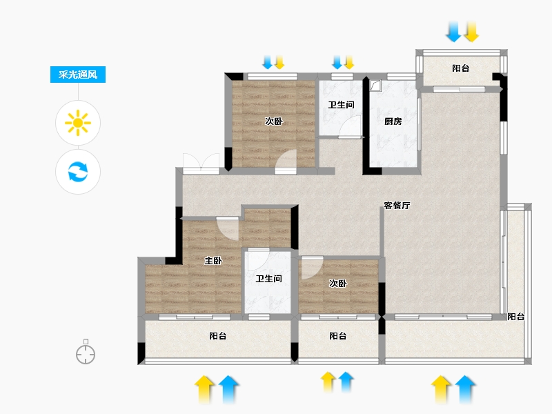 河南省-周口市-晟合云筑-113.00-户型库-采光通风