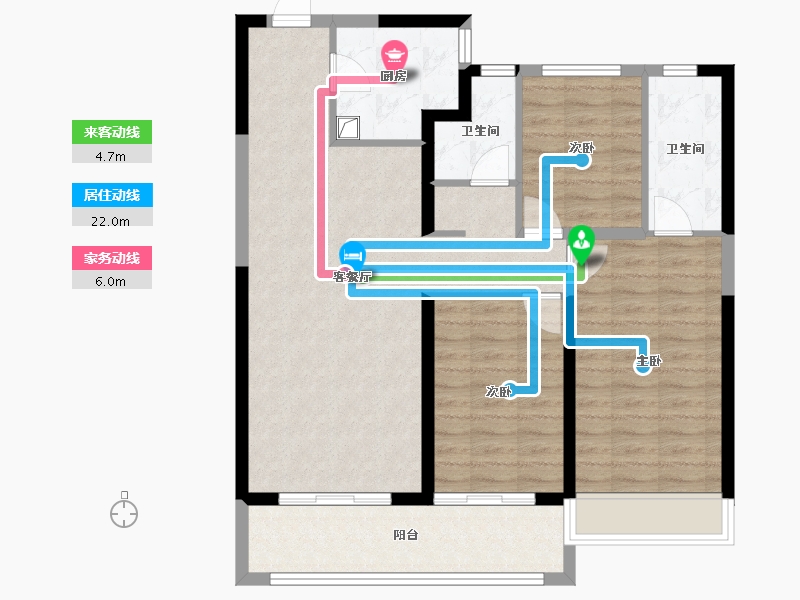 河南省-郑州市-高新城开·松云缦-93.60-户型库-动静线