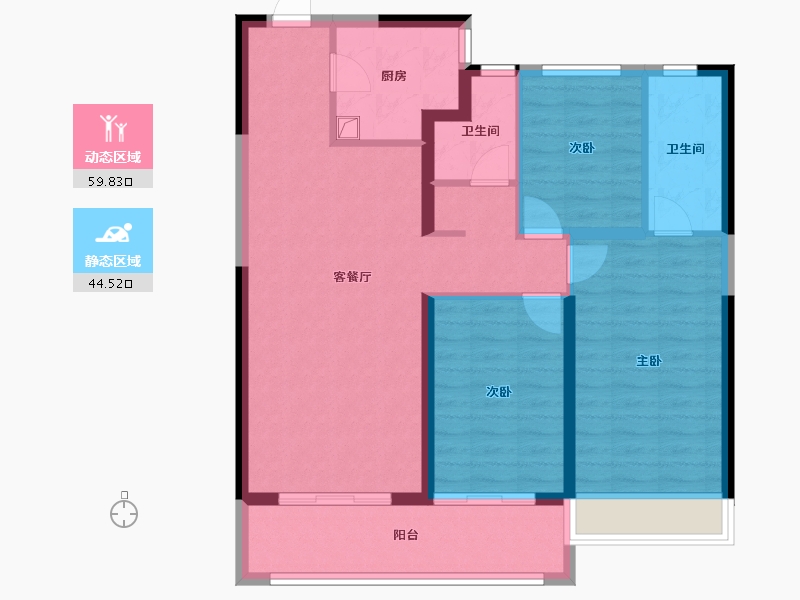 河南省-郑州市-高新城开·松云缦-93.60-户型库-动静分区