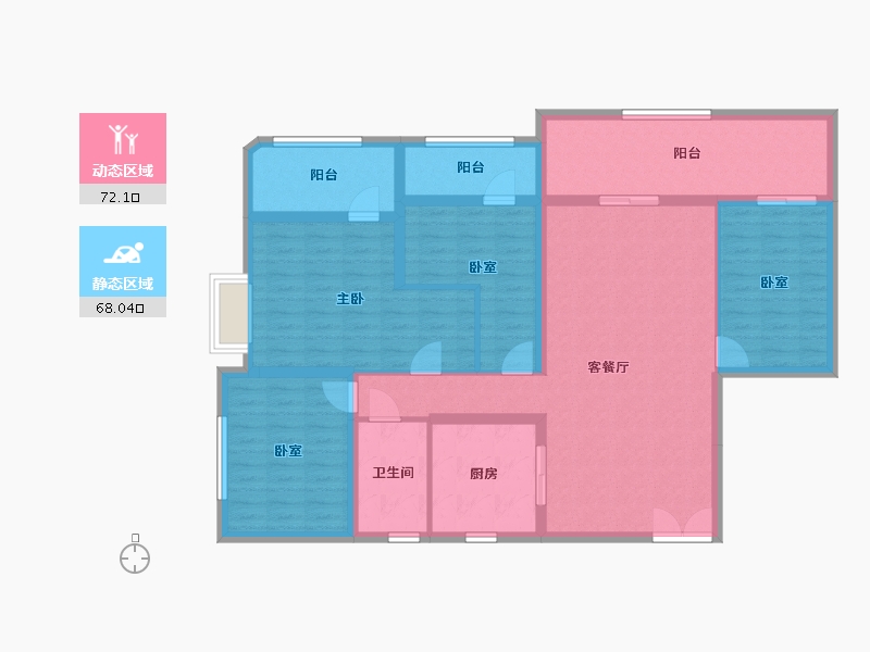 广东省-广州市-保利珠江天悦-125.94-户型库-动静分区