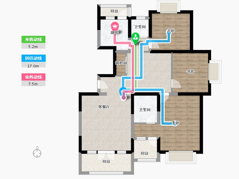 上海-上海市-曹杨五月天-96.80-户型库-动静线