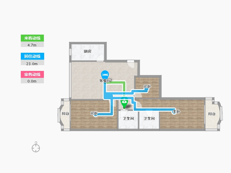 湖北省-武汉市-桥口路小区-104.00-户型库-动静线