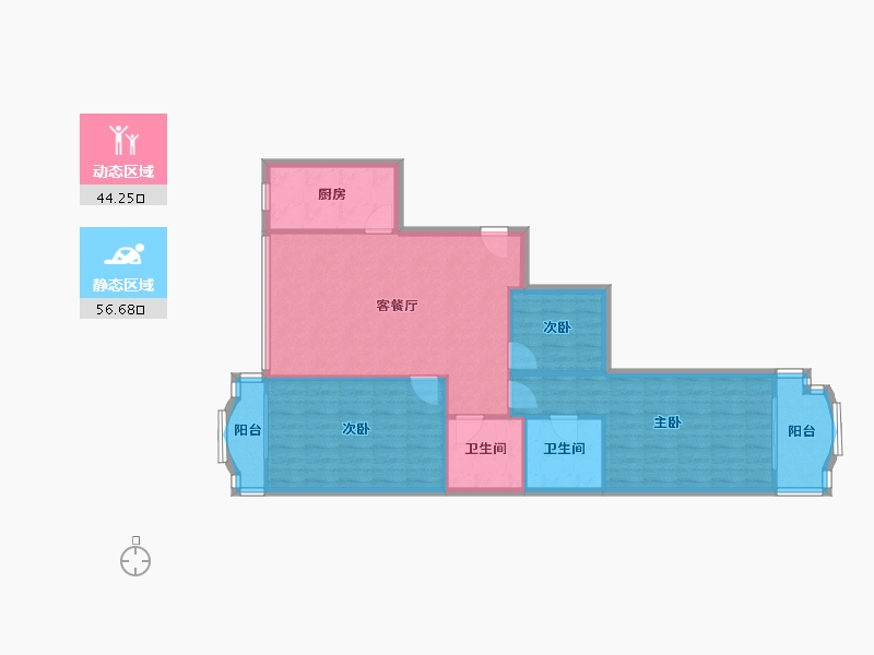 湖北省-武汉市-桥口路小区-104.00-户型库-动静分区