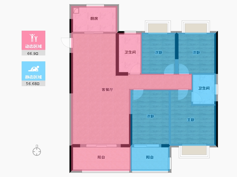 湖北省-襄阳市-幸福尚品-111.72-户型库-动静分区