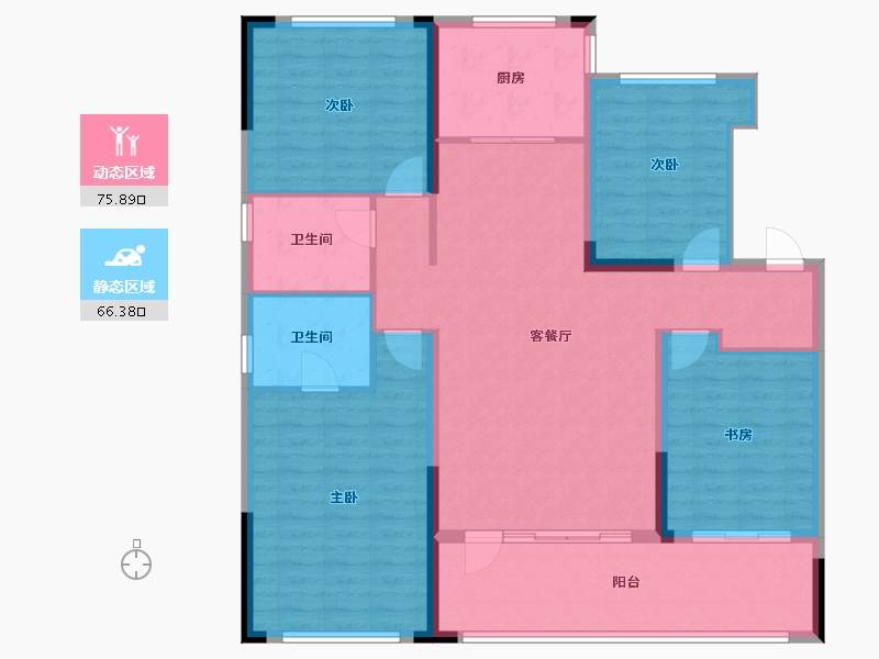 辽宁省-盘锦市-天玺东城-129.45-户型库-动静分区