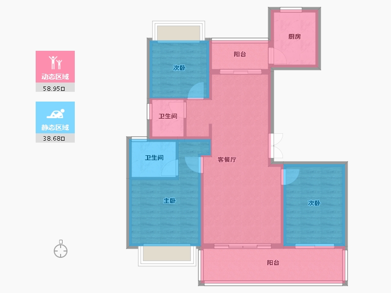 云南省-楚雄彝族自治州-恒业·滨湖一号-87.14-户型库-动静分区