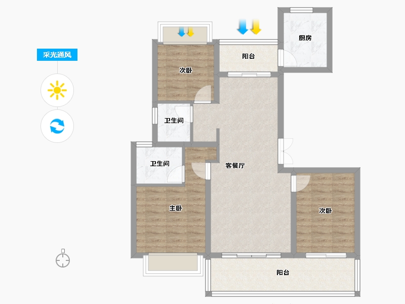 云南省-楚雄彝族自治州-恒业·滨湖一号-87.14-户型库-采光通风