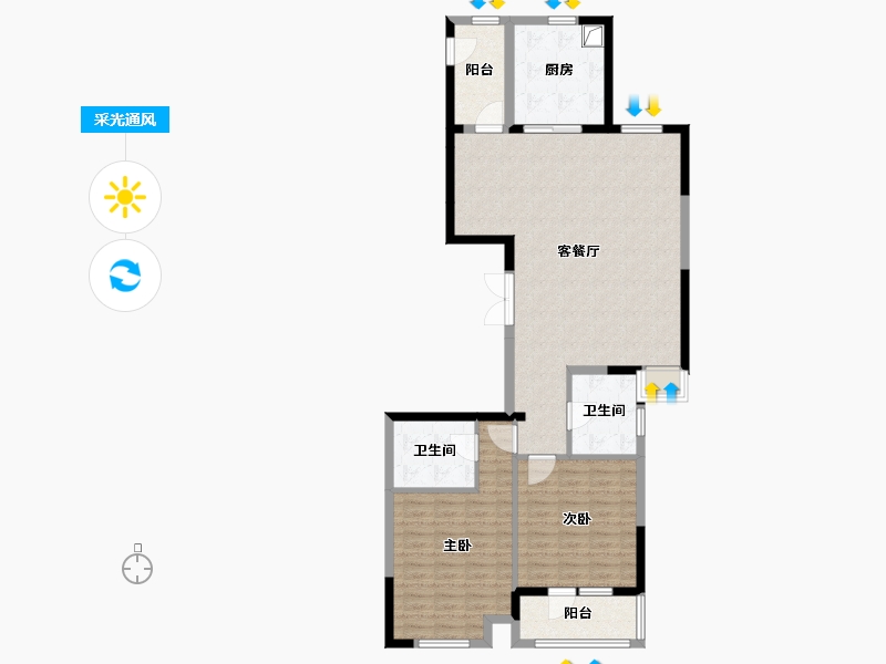 浙江省-杭州市-仁苑-110.10-户型库-采光通风