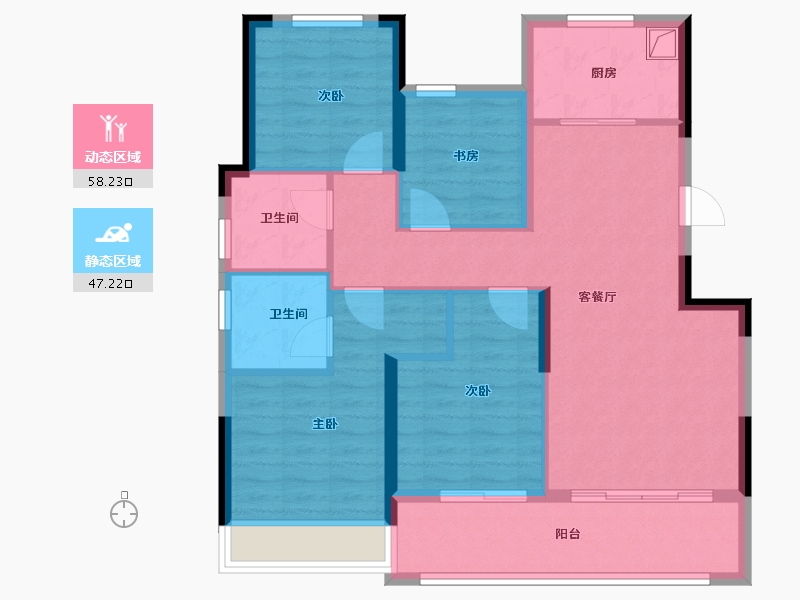 浙江省-绍兴市-大家锦玥府-94.40-户型库-动静分区