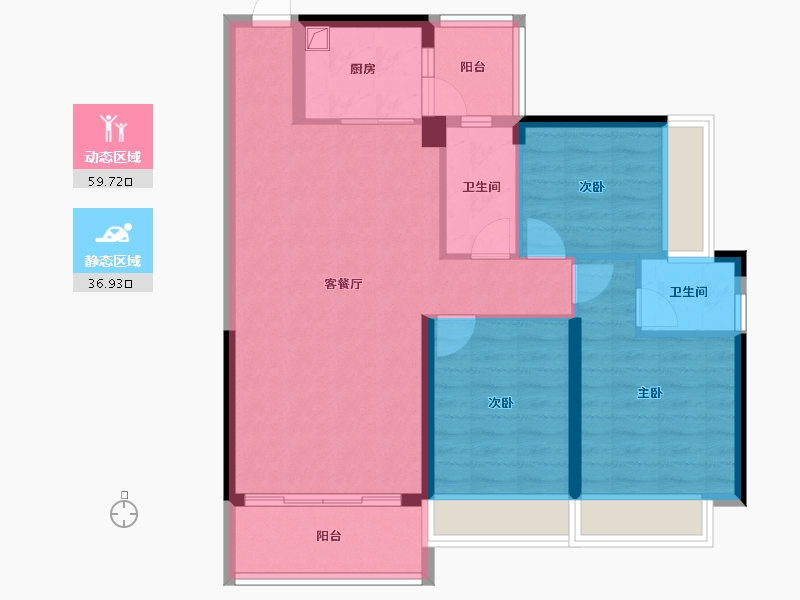 广东省-惠州市-百汇御园-86.40-户型库-动静分区