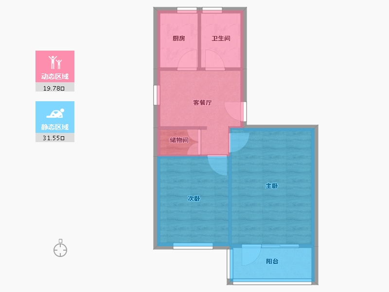 上海-上海市-管弄四街坊-47.67-户型库-动静分区