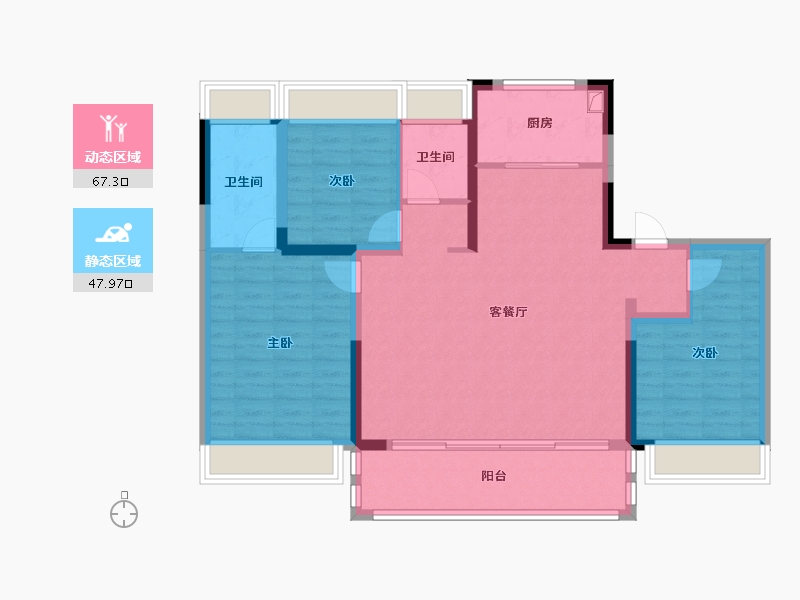 江苏省-苏州市-中建虹溪璟庭-104.02-户型库-动静分区