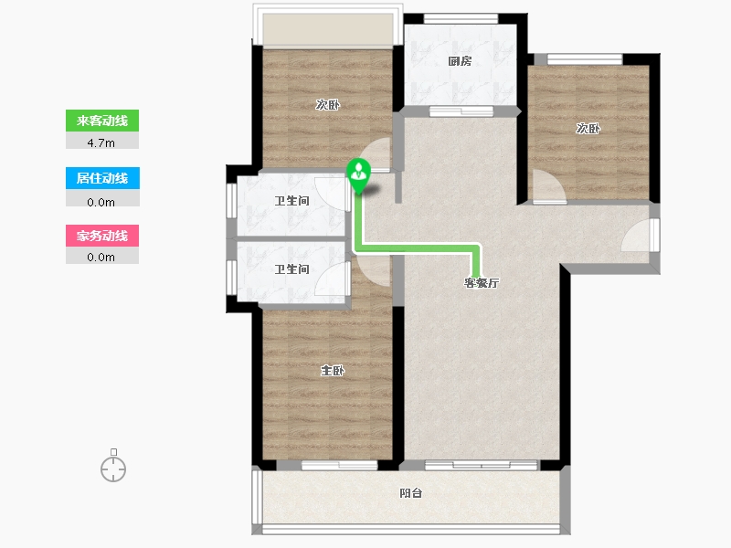 甘肃省-庆阳市-元熙府-85.44-户型库-动静线