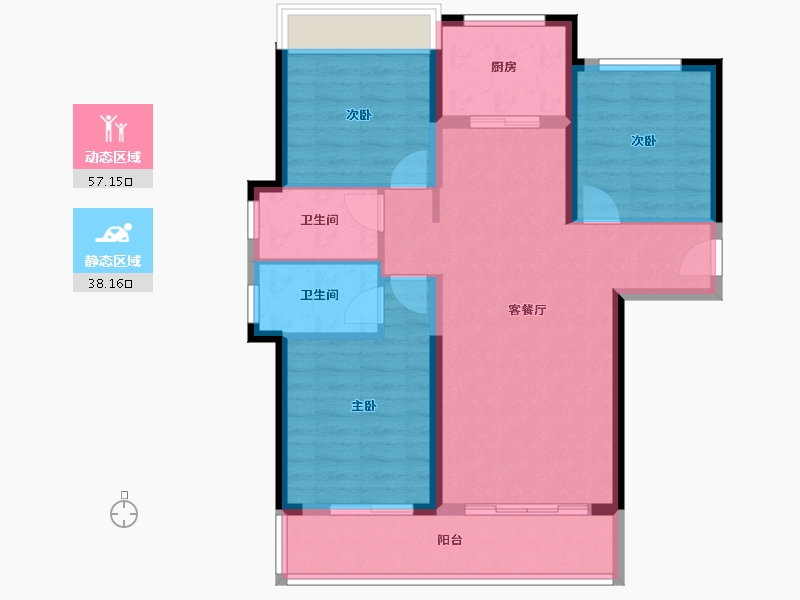 甘肃省-庆阳市-元熙府-85.44-户型库-动静分区