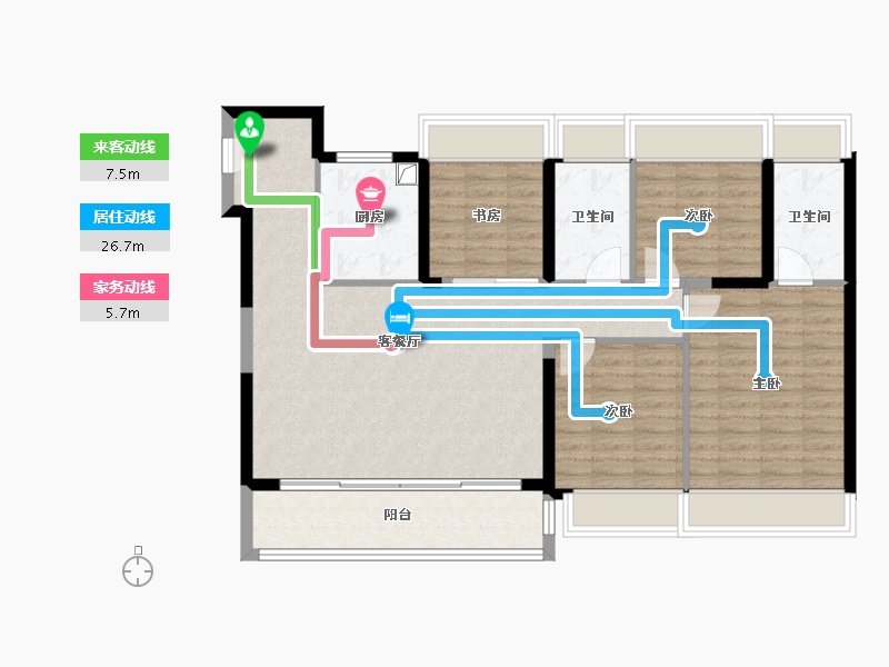 江苏省-苏州市-中建虹溪璟庭-104.00-户型库-动静线