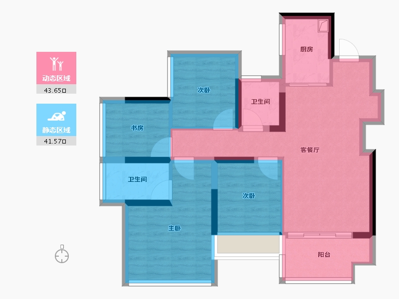 广西壮族自治区-南宁市-北投印象-74.73-户型库-动静分区