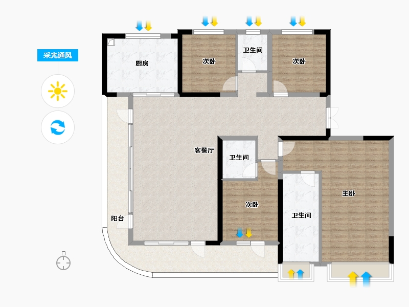 山东省-聊城市-城市玖玺·东区-167.00-户型库-采光通风