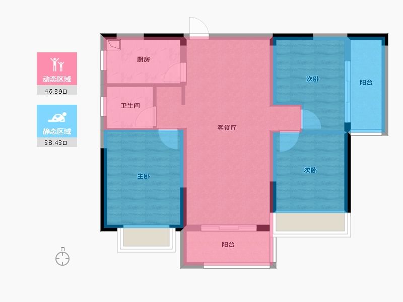 甘肃省-庆阳市-元熙府-75.58-户型库-动静分区