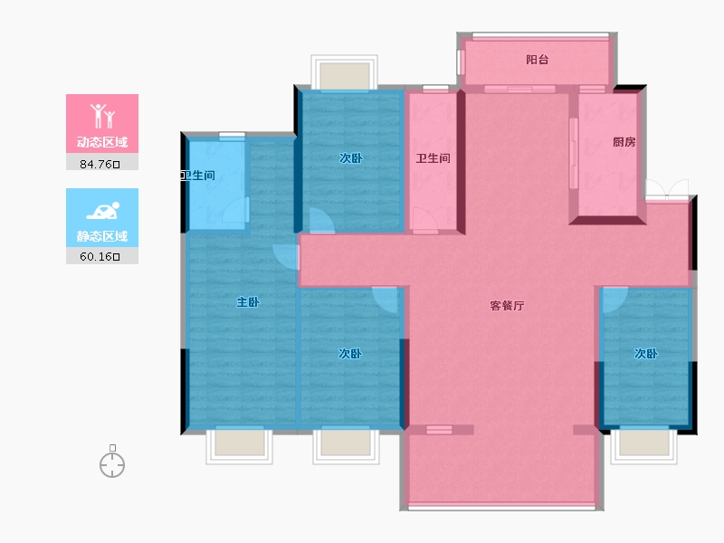 江西省-吉安市-聚福·文峰壹品-130.58-户型库-动静分区