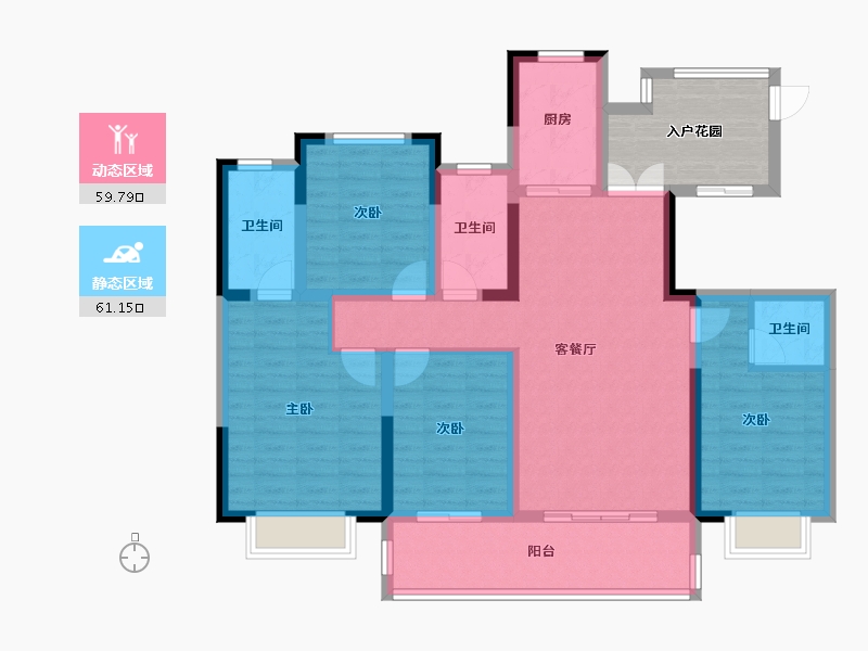 陕西省-汉中市-怡境泊居-116.51-户型库-动静分区