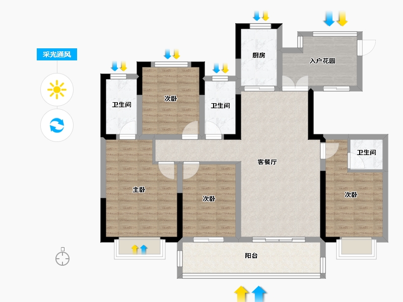 陕西省-汉中市-怡境泊居-116.51-户型库-采光通风