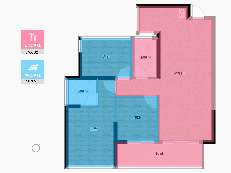 广西壮族自治区-南宁市-中交公园学府-76.64-户型库-动静分区