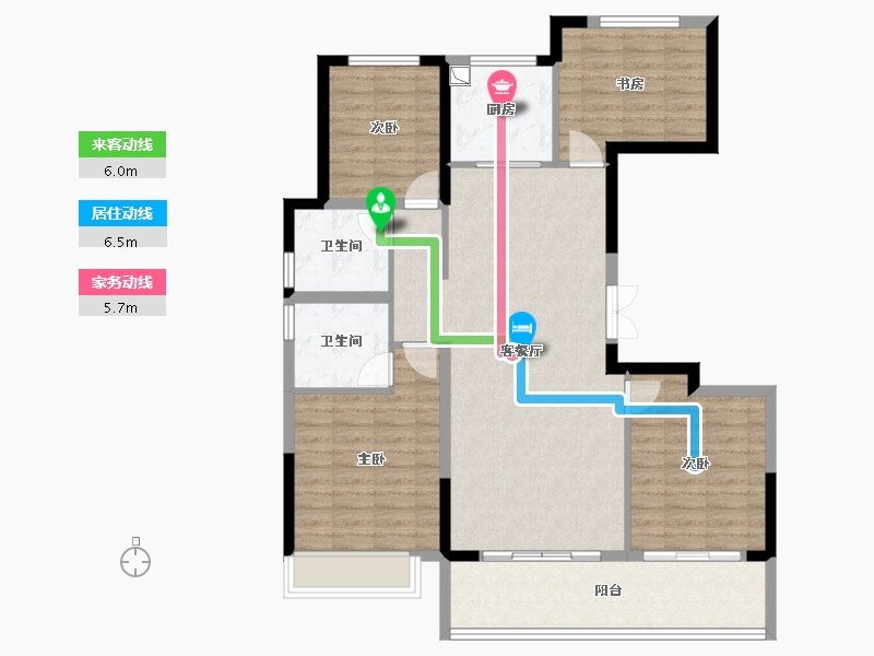 浙江省-台州市-绿城城发春和雲璟-106.86-户型库-动静线