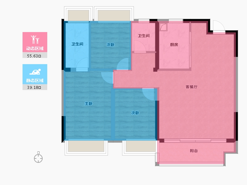 江苏省-无锡市-青云琚-85.46-户型库-动静分区