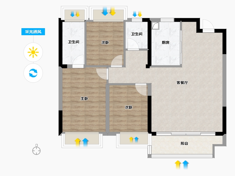 江苏省-无锡市-青云琚-85.46-户型库-采光通风