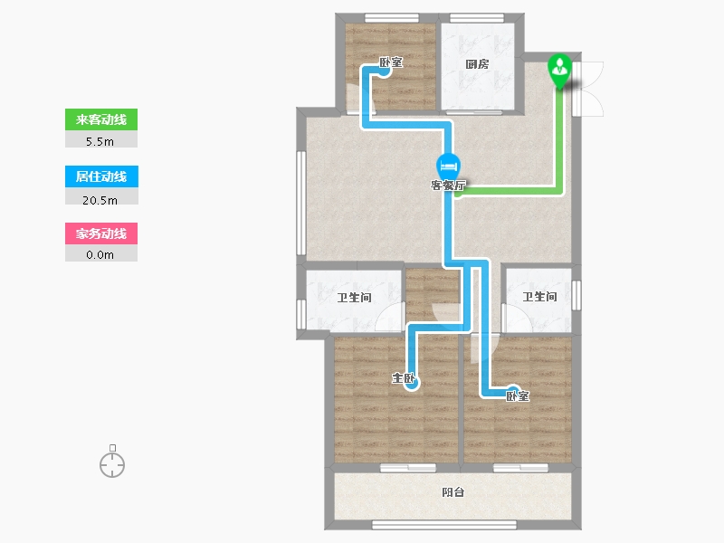 浙江省-杭州市-秦望安置房-100.00-户型库-动静线