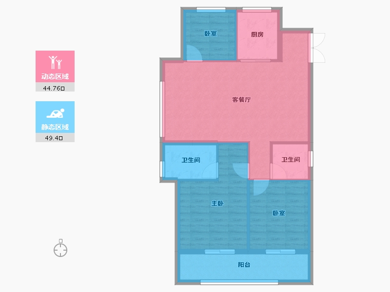 浙江省-杭州市-秦望安置房-100.00-户型库-动静分区