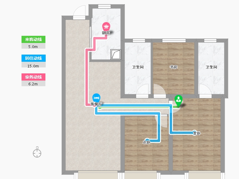 辽宁省-大连市-融创海逸长洲一期-96.09-户型库-动静线