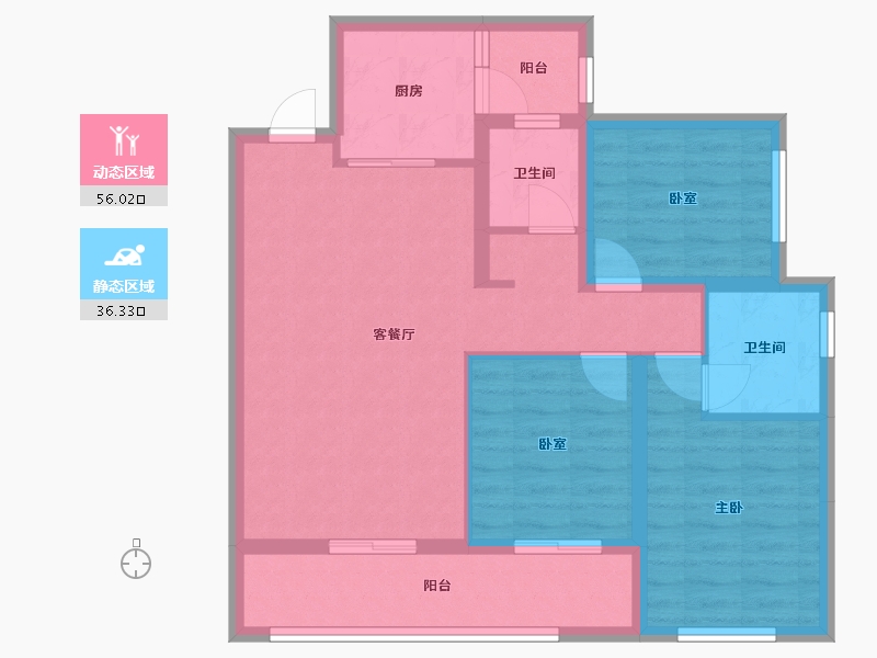 贵州省-贵阳市-君安金檀郡-81.96-户型库-动静分区