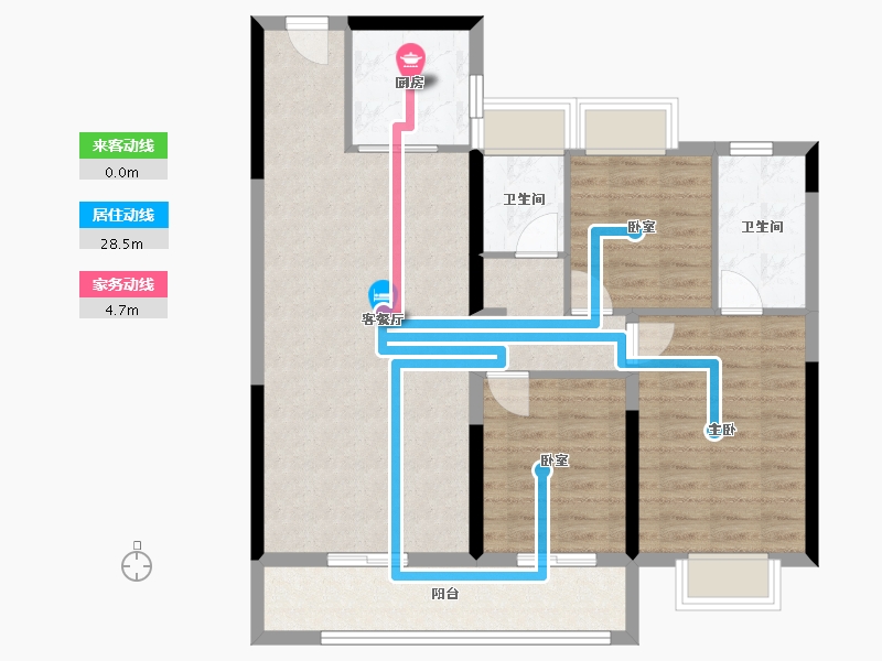 湖北省-武汉市-城投南山长投·领峯-90.93-户型库-动静线