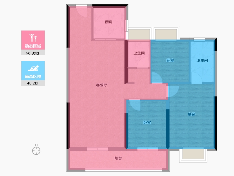 湖北省-武汉市-城投南山长投·领峯-90.93-户型库-动静分区