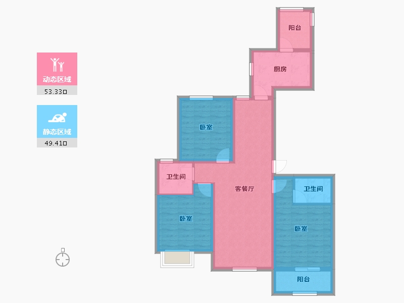 北京-北京市-63号院-89.96-户型库-动静分区