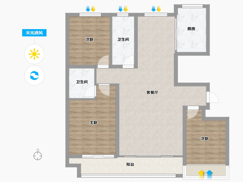 山东省-滨州市-颐和书院-99.12-户型库-采光通风