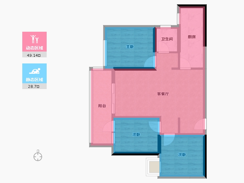 贵州省-贵阳市-学府江来-68.74-户型库-动静分区