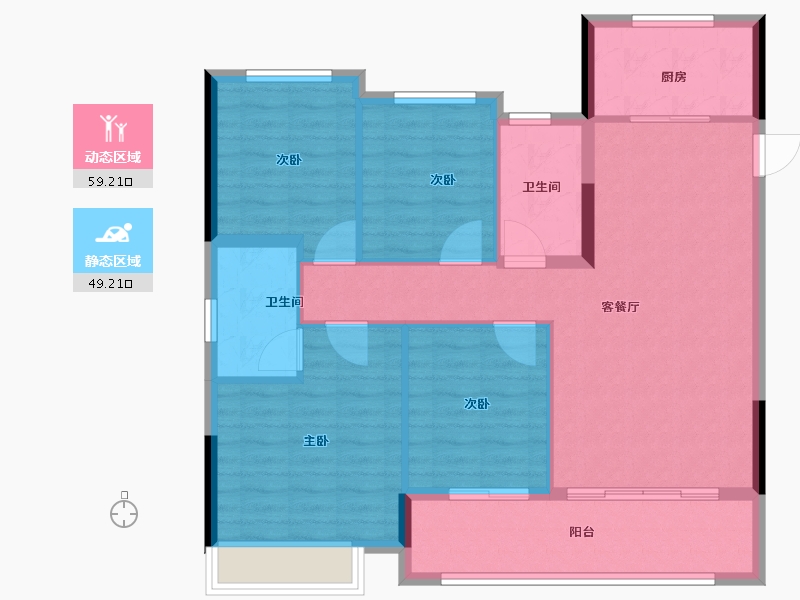 浙江省-杭州市-建发杭地发展云城之上-98.40-户型库-动静分区