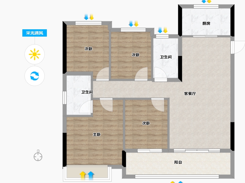 浙江省-杭州市-建发杭地发展云城之上-98.40-户型库-采光通风