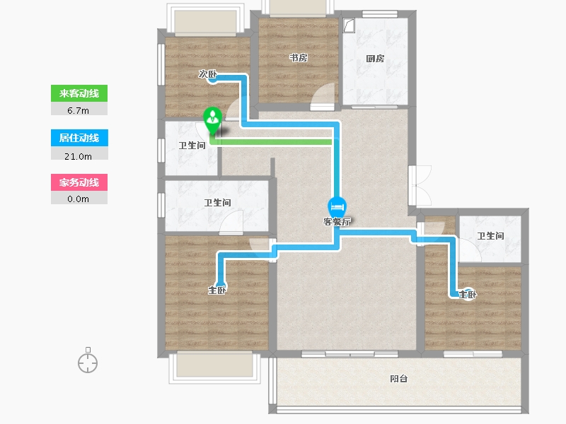 云南省-楚雄彝族自治州-恒业·滨湖一号-107.34-户型库-动静线